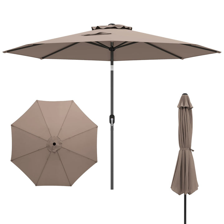 10 ft Patio Umbrella Market Table Umbrella Yard Outdoor w/ 6 Ribs Image 7