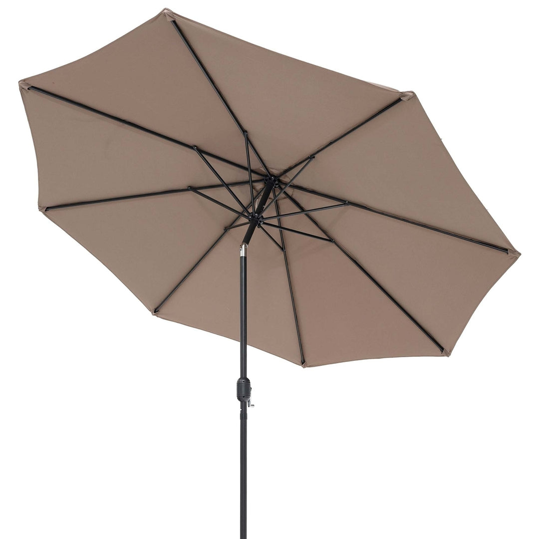 10FT Patio Umbrella 6 Ribs Market Steel Tilt W/ Crank Outdoor Garden Tan Image 10