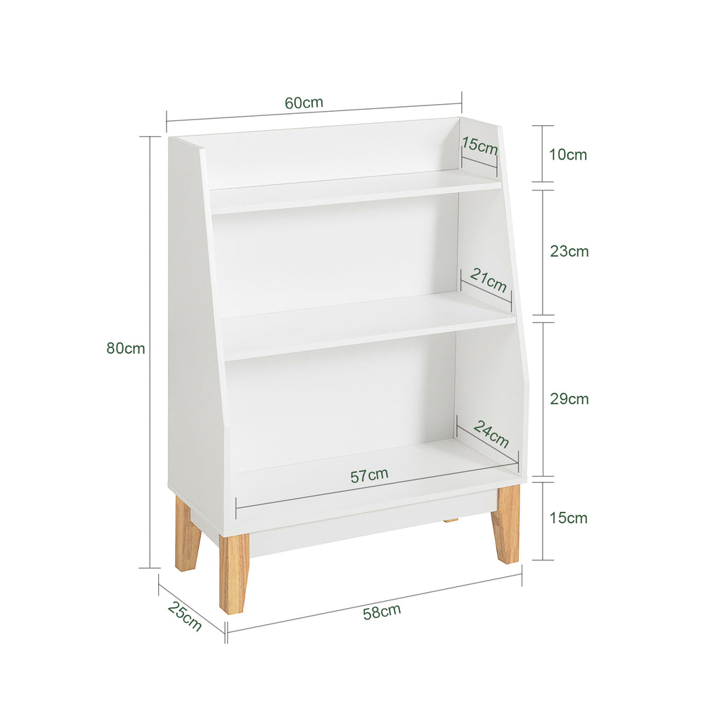 Haotian KMB47-W, 3 Tiers Children Kids Bookcase Book Shelf Toy Shelf Storage Image 2