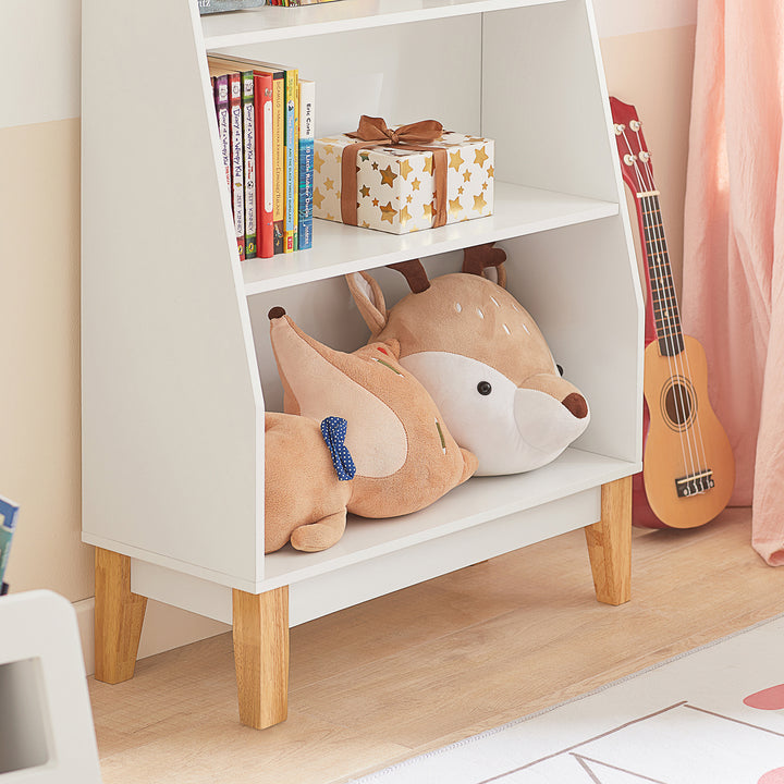 Haotian KMB47-W, 3 Tiers Children Kids Bookcase Book Shelf Toy Shelf Storage Image 3