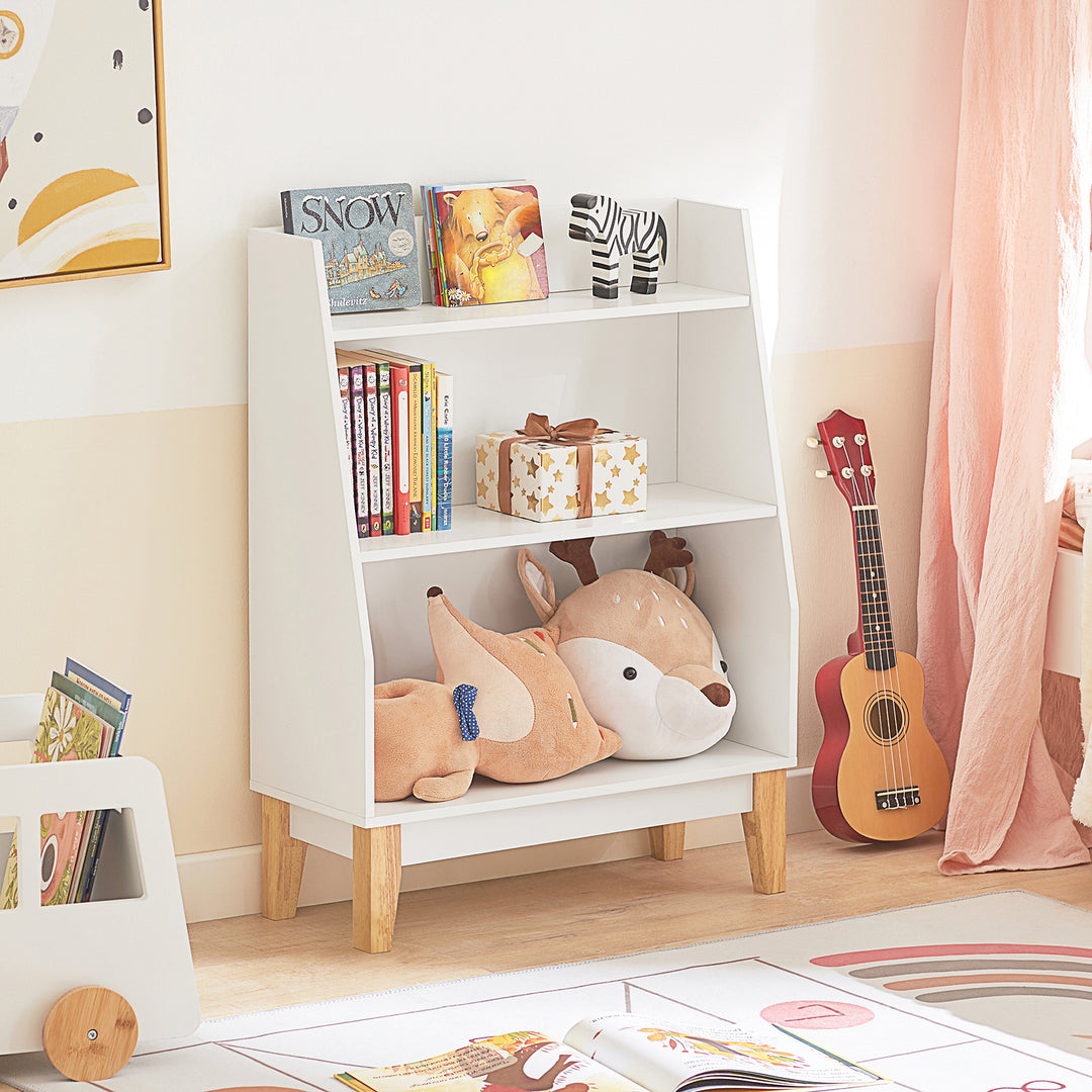 Haotian KMB47-W, 3 Tiers Children Kids Bookcase Book Shelf Toy Shelf Storage Image 7