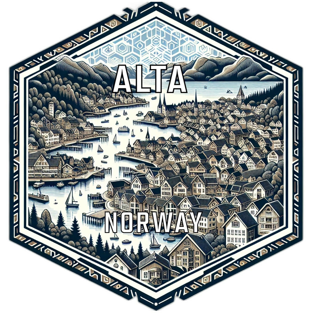 Alta Norway Travel Destination Souvenir Vinyl Decal Sticker Image 1