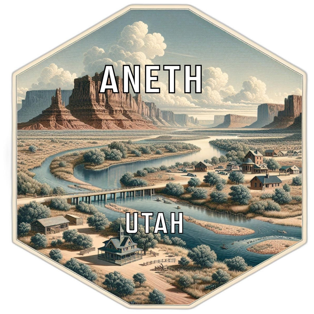 Aneth Utah Travel Destination Souvenir Vinyl Decal Sticker Image 1