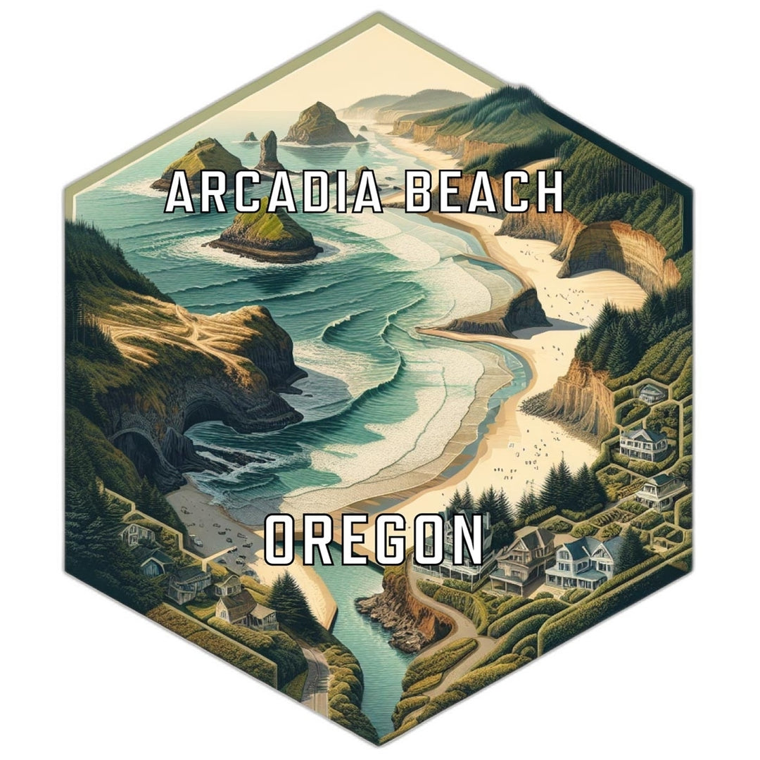 Arcadia Beach Oregon Travel Destination Souvenir Vinyl Decal Sticker Image 1