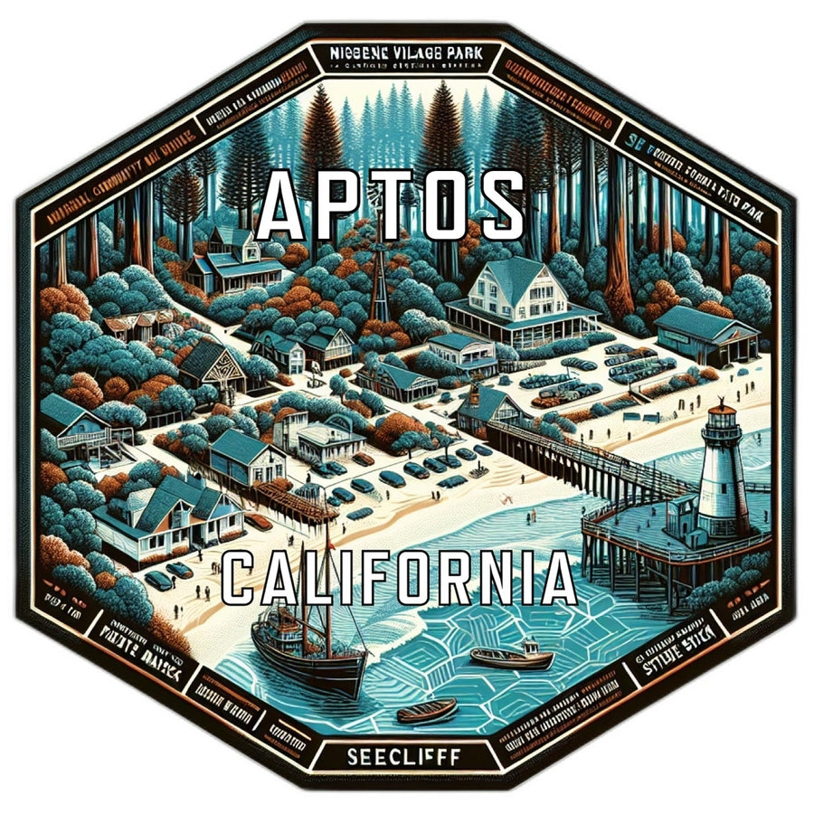 Aptos California Travel Destination Souvenir Vinyl Decal Sticker Image 1