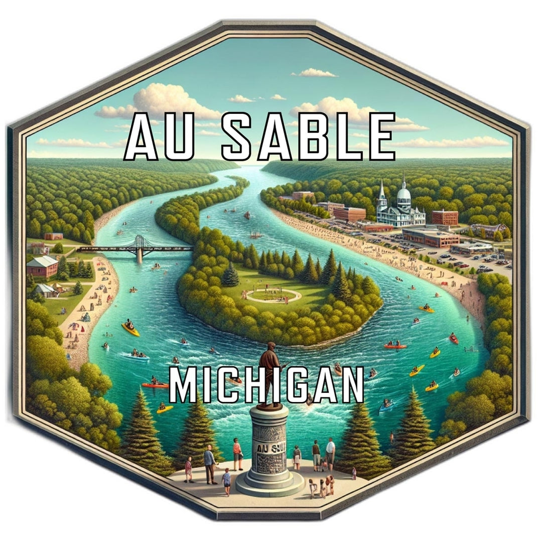 Au Sable Michigan Travel Destination Souvenir Vinyl Decal Sticker Image 1