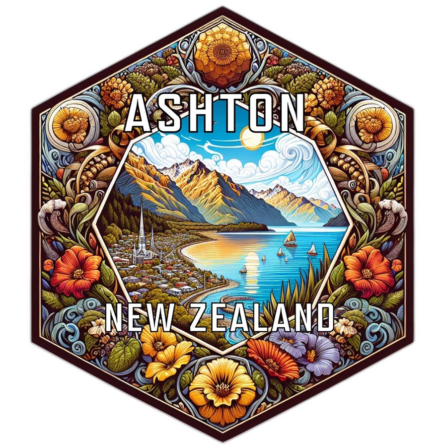 Ashton Zealand Travel Destination Souvenir Vinyl Decal Sticker Image 1