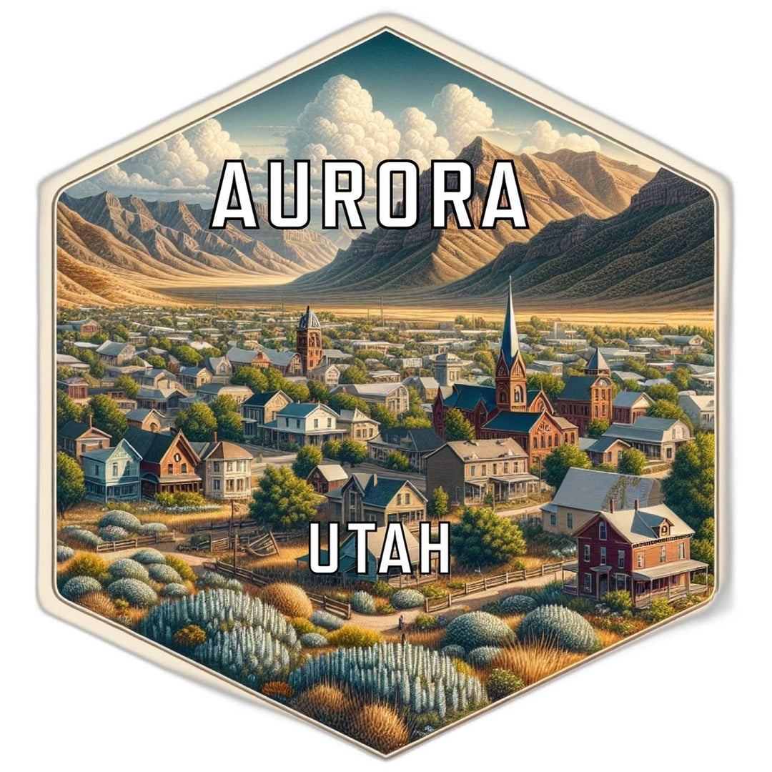 Aurora Utah Travel Destination Souvenir Vinyl Decal Sticker Image 1