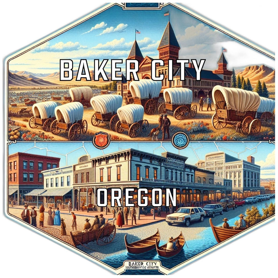 Baker City Oregon Travel Destination Souvenir Vinyl Decal Sticker Image 1