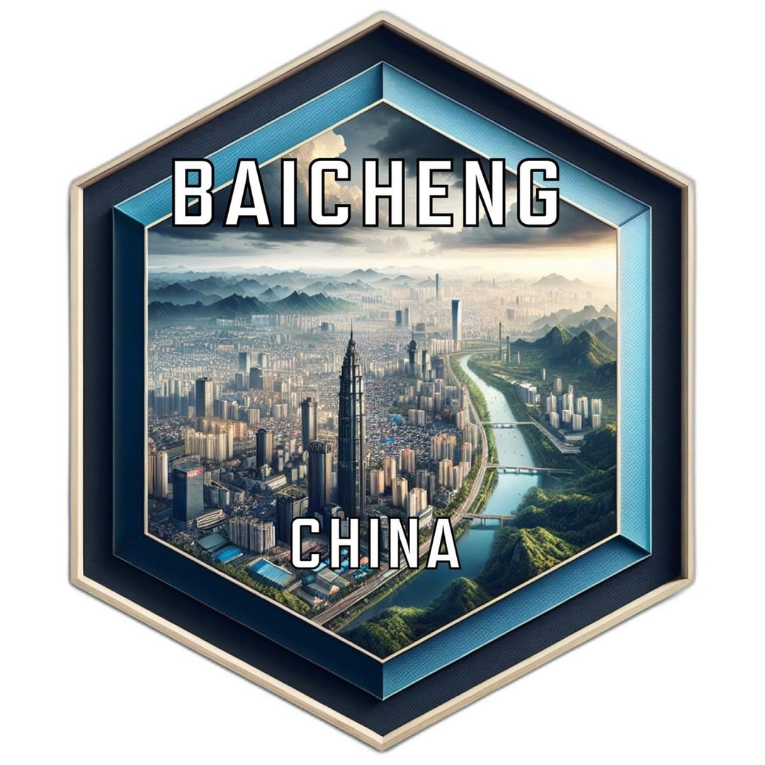 Baicheng China Travel Destination Souvenir Vinyl Decal Sticker Image 1