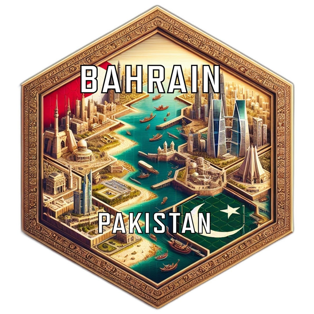 Bahrain Pakistan Travel Destination Souvenir Vinyl Decal Sticker Image 1