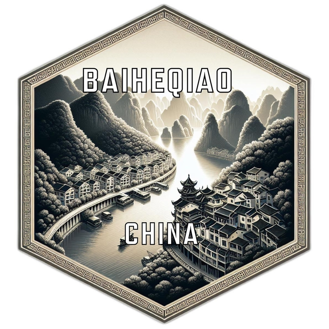 Baiheqiao China Travel Destination Souvenir Vinyl Decal Sticker Image 1