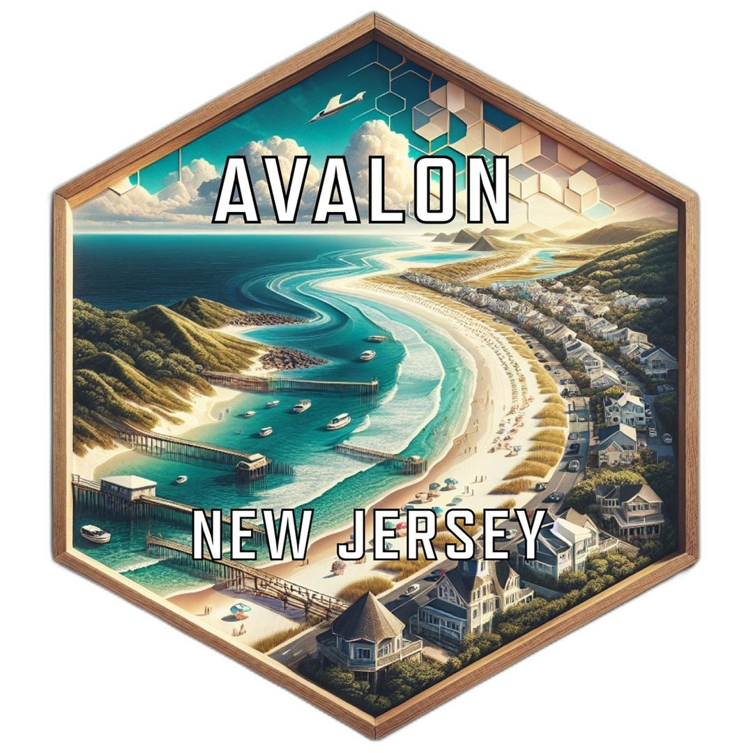 Avalon Jersey Travel Destination Souvenir Vinyl Decal Sticker Image 1