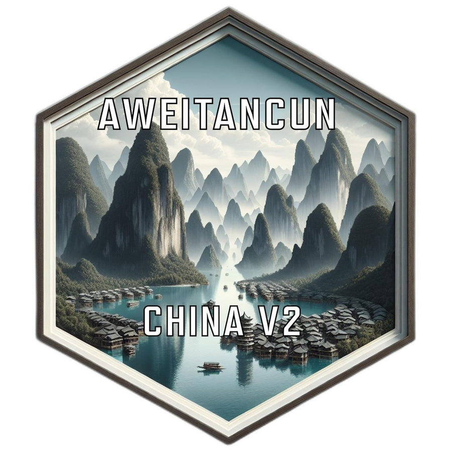 Aweitancun China Travel Destination Souvenir Vinyl Decal Sticker Image 1