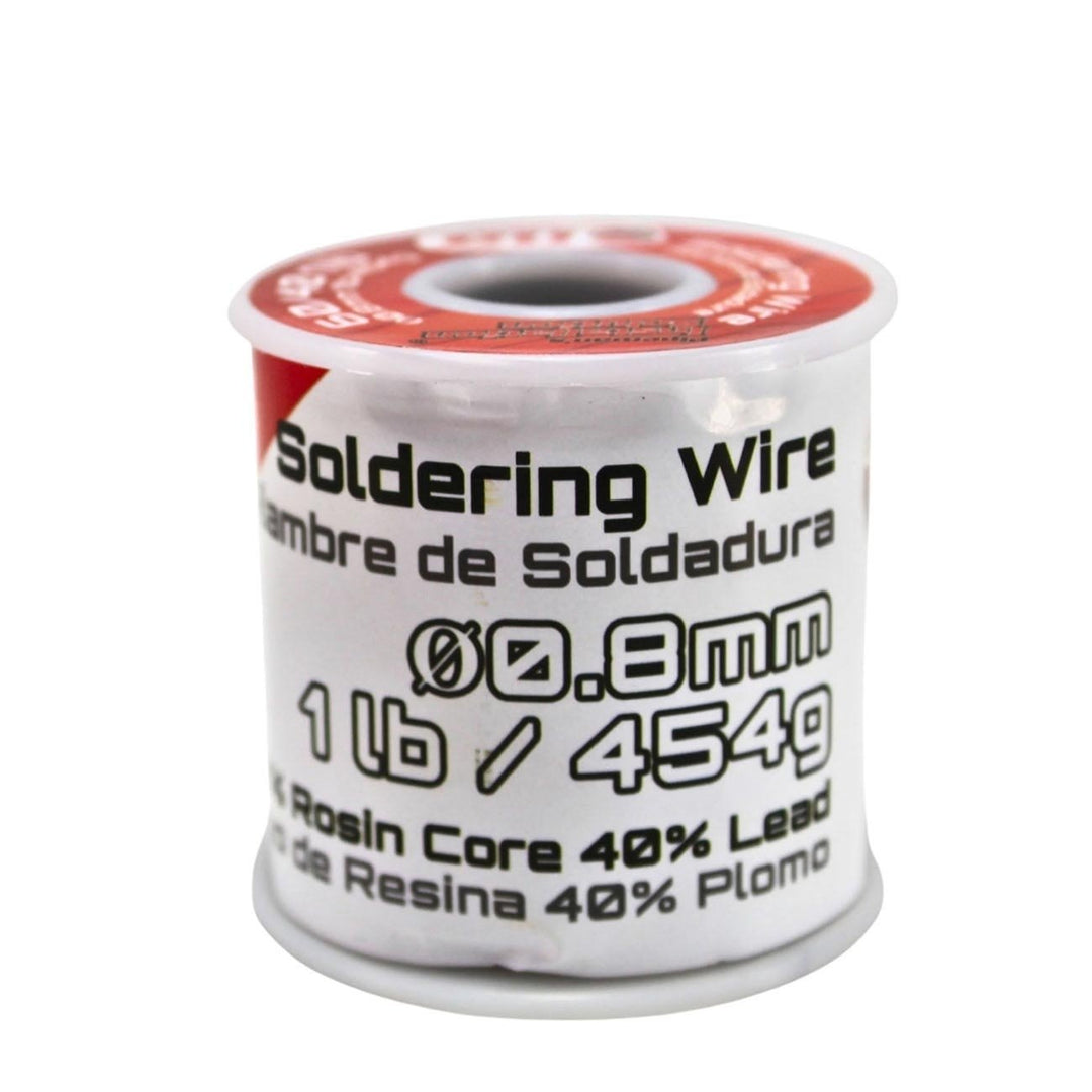 Rosin Core Solder Wire 1 LB Spool -60% Rosin, 40% Lead, 0.8mm, Ideal for Electronics and DIY Projects, Pipemans Image 1