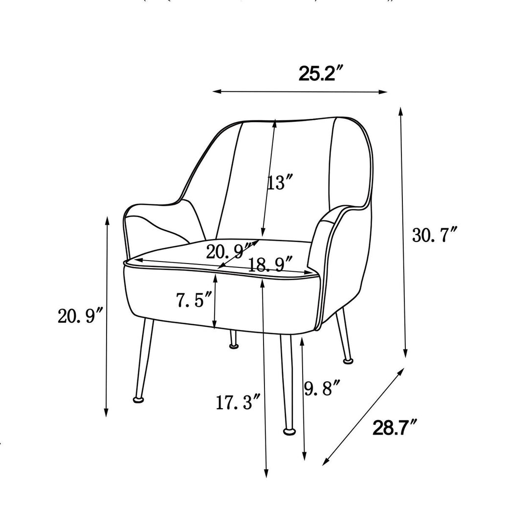 Modern Mid Century Velvet Sherpa Armchair for Living Room Bedroom Office Easy Assembly Beige Image 8