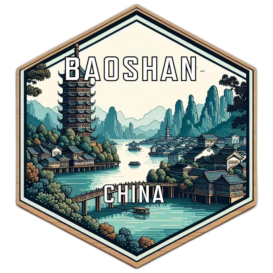 Baoshan China Travel Destination Souvenir Vinyl Decal Sticker Image 1