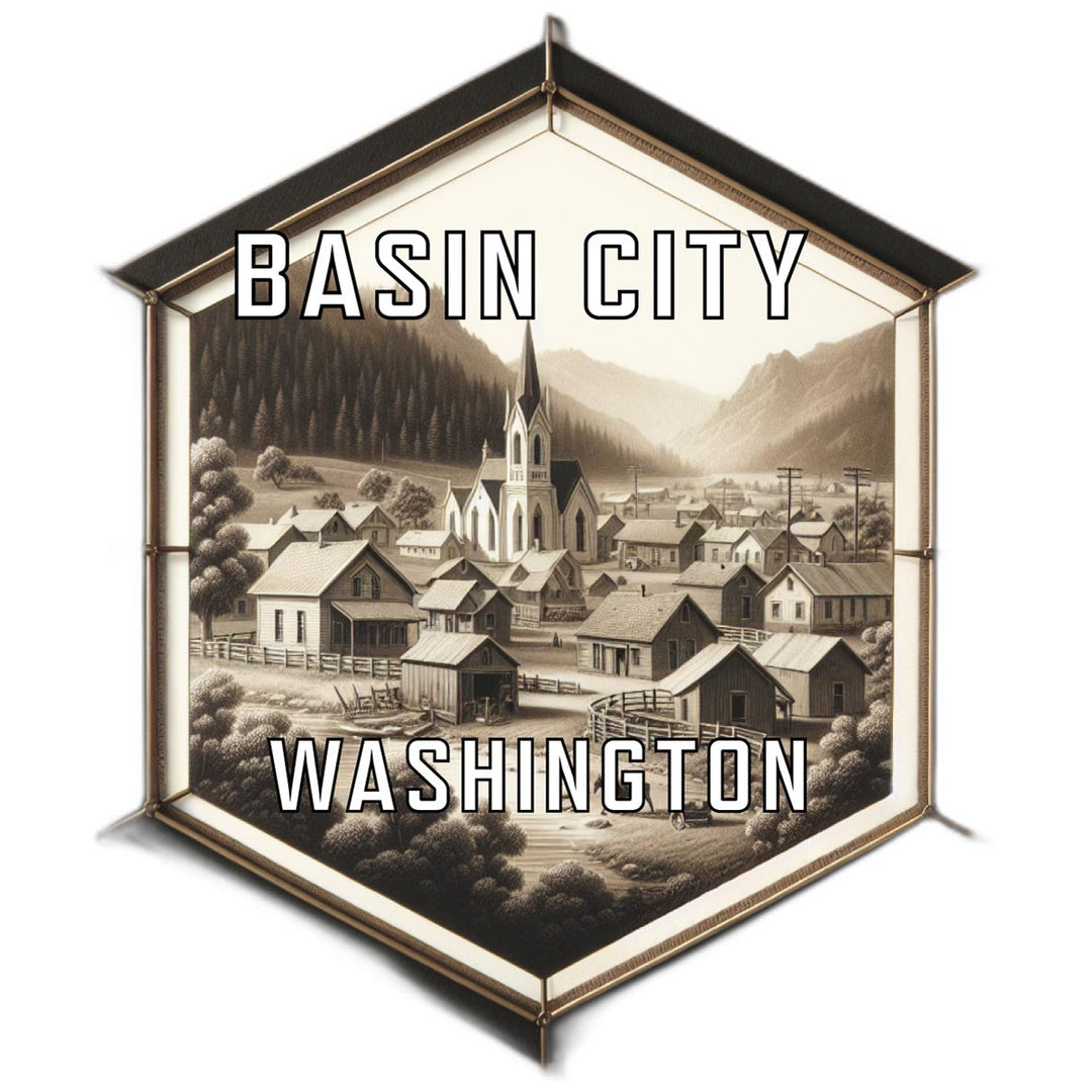 Basin City Washington Travel Destination Souvenir Vinyl Decal Sticker Image 1