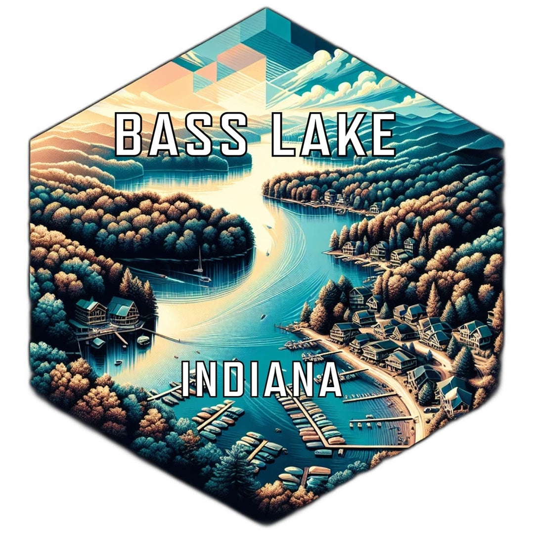 Bass Lake Indiana Travel Destination Souvenir Vinyl Decal Sticker Image 1