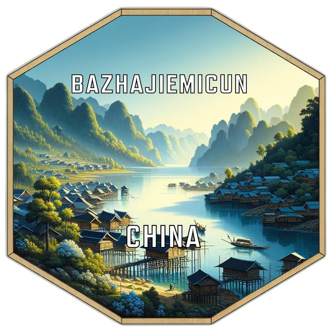 Bazhajiemicun China Travel Destination Souvenir Vinyl Decal Sticker Image 1