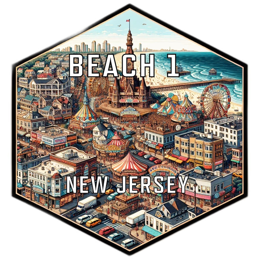 Beach 1 Jersey Travel Destination Souvenir Vinyl Decal Sticker Image 1