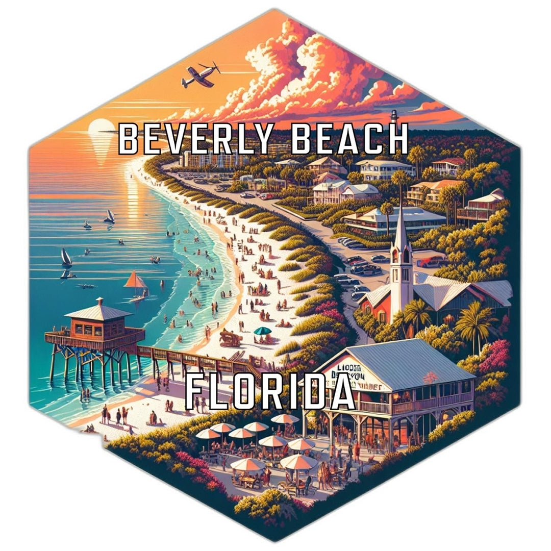 Beverly Beach Florida Travel Destination Souvenir Vinyl Decal Sticker Image 1