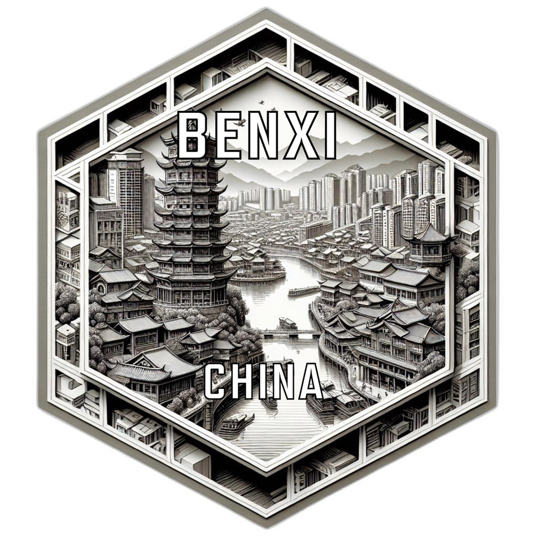 Benxi China Travel Destination Souvenir Vinyl Decal Sticker Image 1