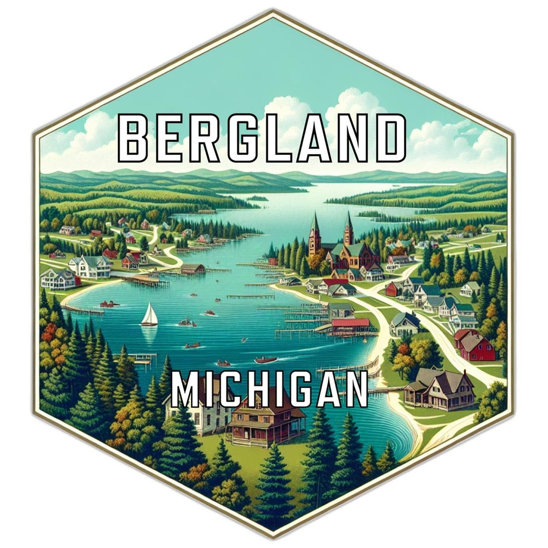 Bergland Michigan Travel Destination Souvenir Vinyl Decal Sticker Image 1