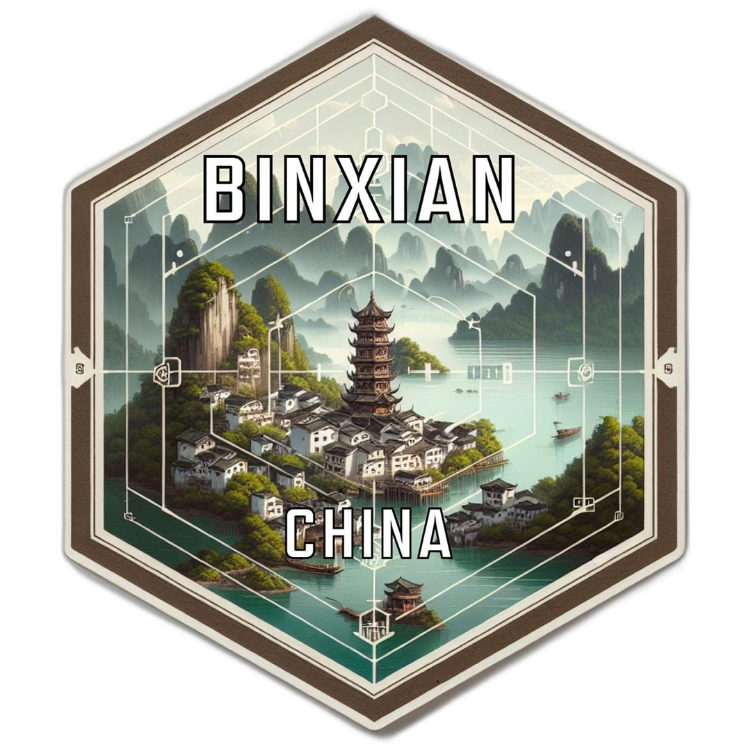 Binxian China Travel Destination Souvenir Vinyl Decal Sticker Image 1