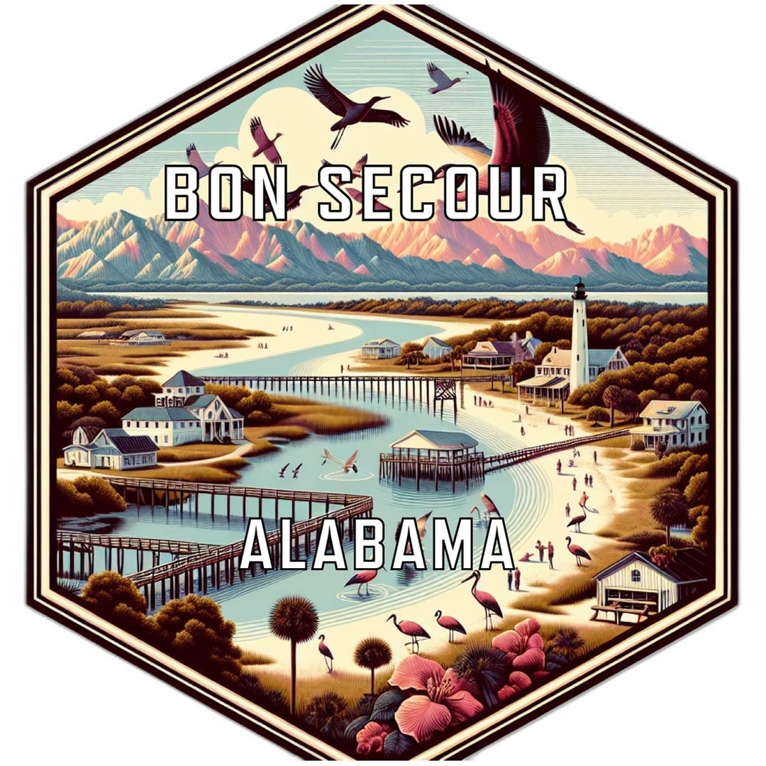 Bon Secour Alabama Travel Destination Souvenir Vinyl Decal Sticker Image 1