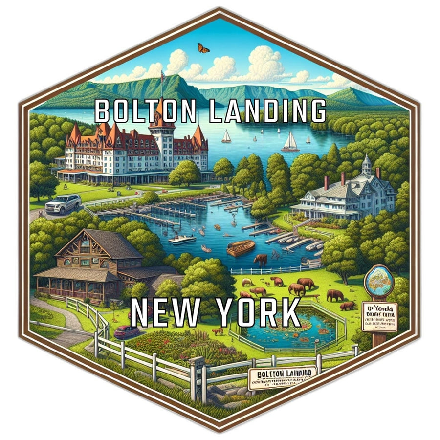 Bolton Landing York Travel Destination Souvenir Vinyl Decal Sticker Image 1