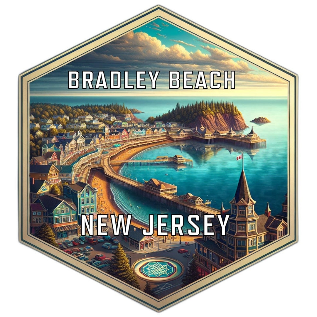 Bradley Beach Jersey Travel Destination Souvenir Vinyl Decal Sticker Image 1