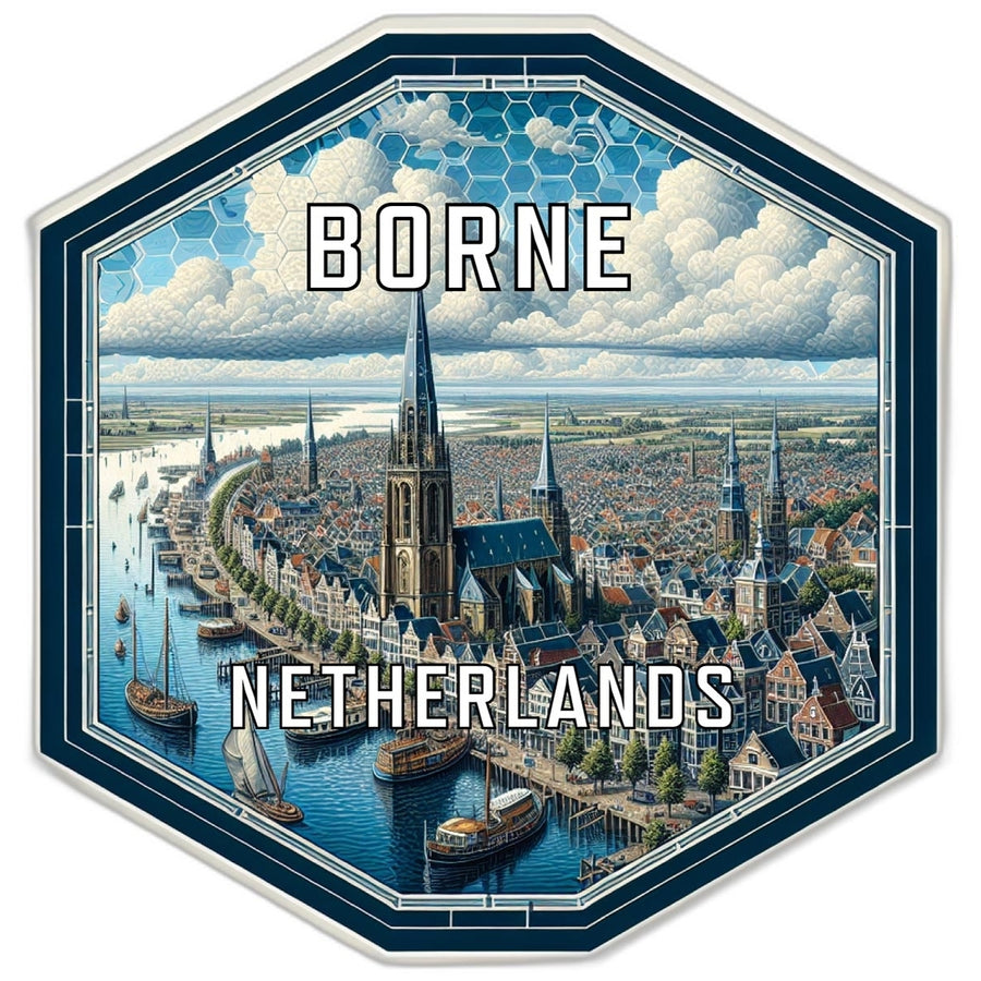 Borne Netherlands Travel Destination Souvenir Vinyl Decal Sticker Image 1