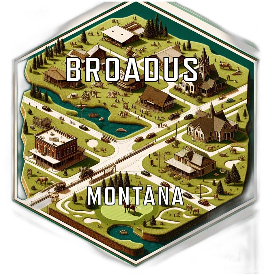 Broadus Montana Travel Destination Souvenir Vinyl Decal Sticker Image 1