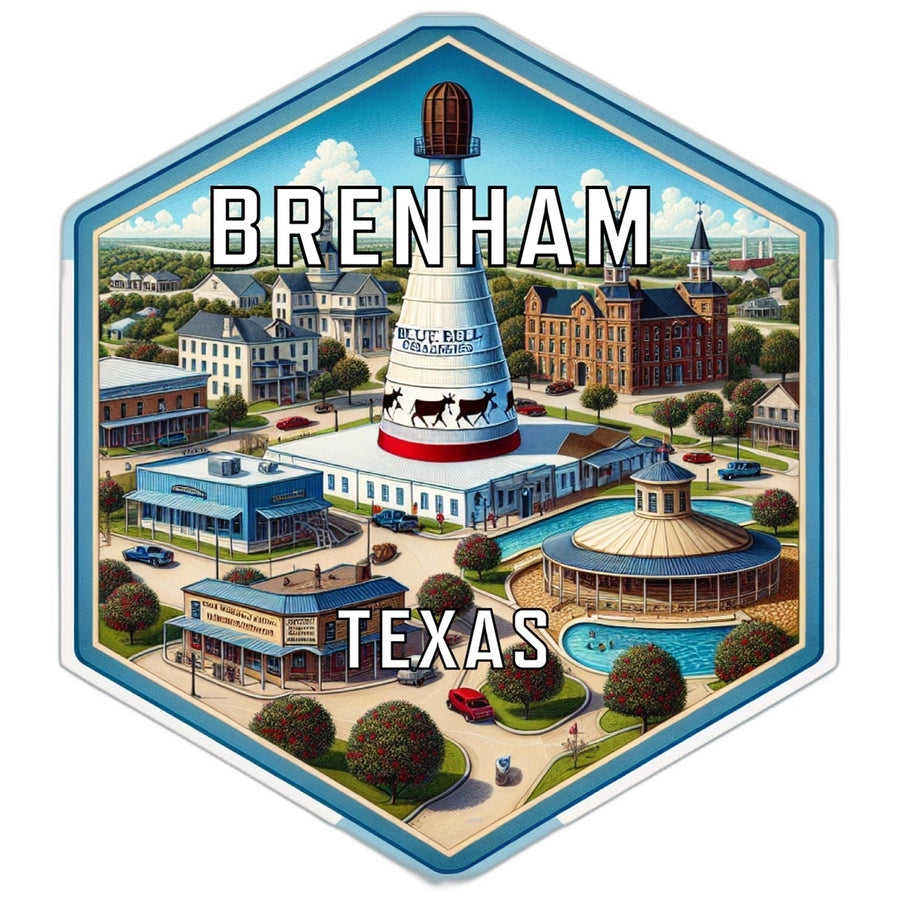 Brenham Texas Travel Destination Souvenir Vinyl Decal Sticker Image 1