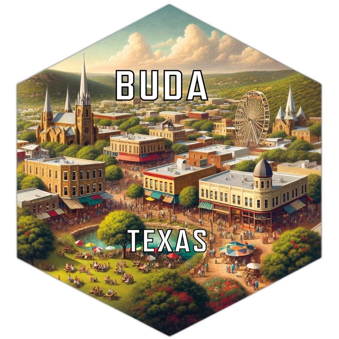 Buda Texas Travel Destination Souvenir Vinyl Decal Sticker Image 1