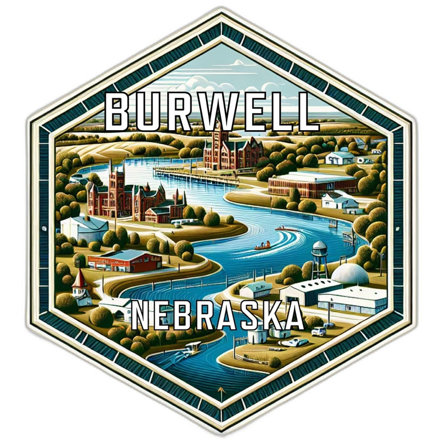 Burwell Nebraska Travel Destination Souvenir Vinyl Decal Sticker Image 1