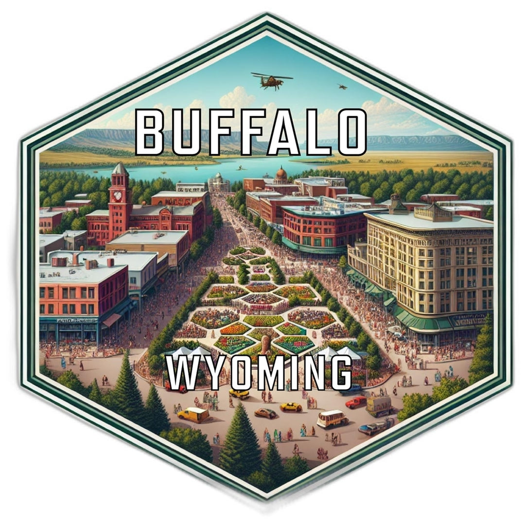 Buffalo Wyoming Travel Destination Souvenir Vinyl Decal Sticker Image 1