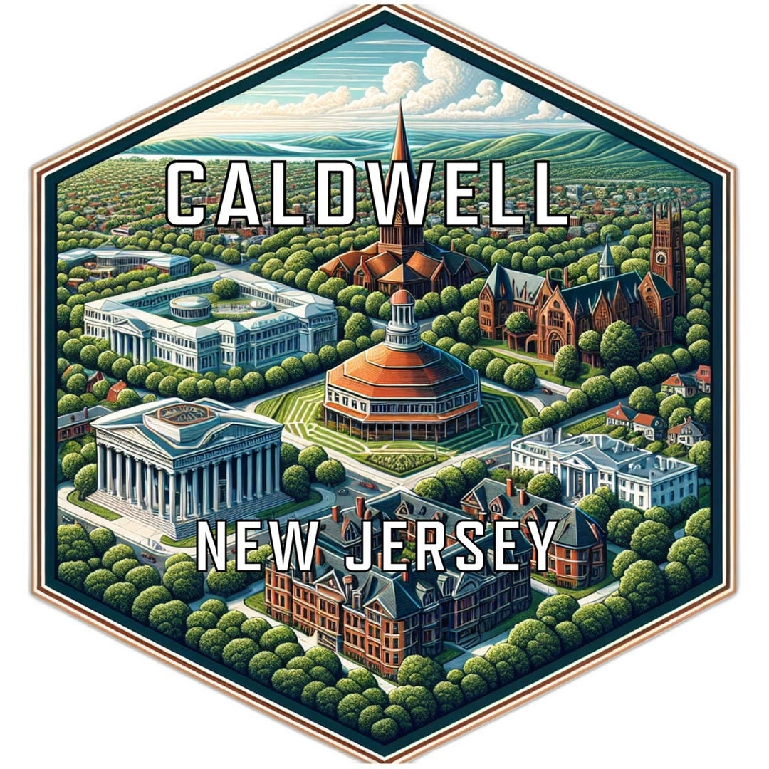 Caldwell Jersey Travel Destination Souvenir Vinyl Decal Sticker Image 1