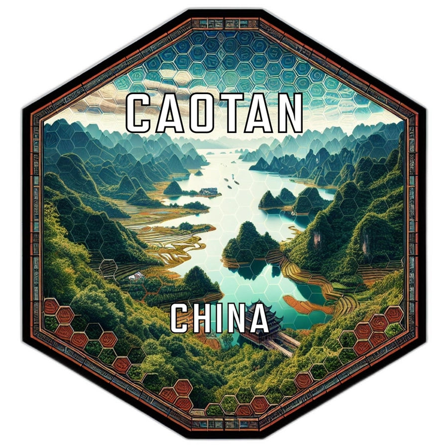 Caotan China Travel Destination Souvenir Vinyl Decal Sticker Image 1