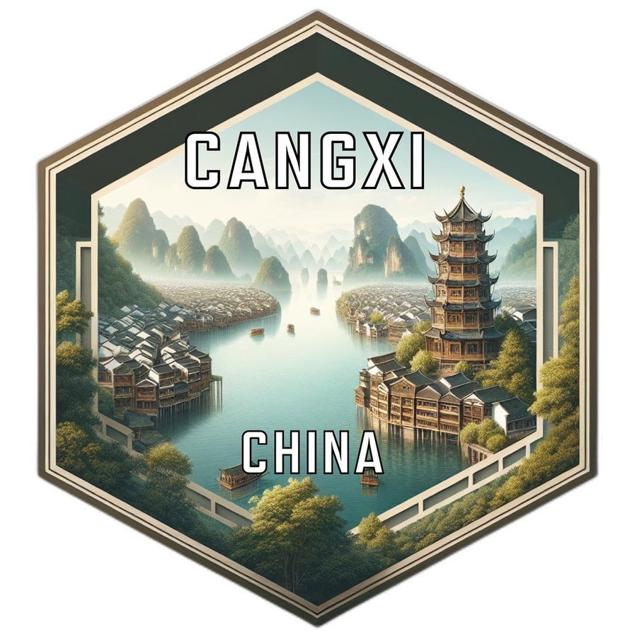 Cangxi China Travel Destination Souvenir Vinyl Decal Sticker Image 1