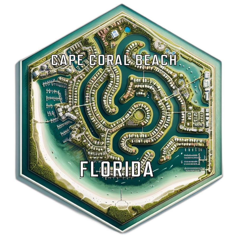 Cape Coral Beach Florida Travel Destination Souvenir Vinyl Decal Sticker Image 1