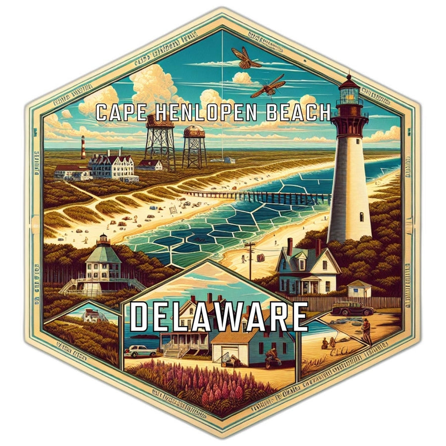 Cape Henlopen Beach Delaware Travel Destination Souvenir Vinyl Decal Sticker Image 1