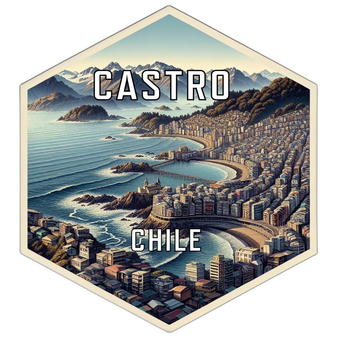 Castro Chile Travel Destination Souvenir Vinyl Decal Sticker Image 1