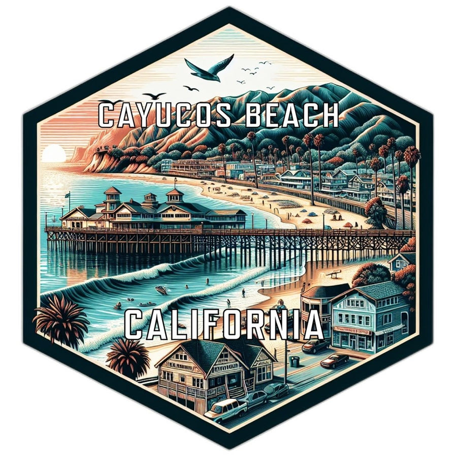 Cayucos Beach California Travel Destination Souvenir Vinyl Decal Sticker Image 1