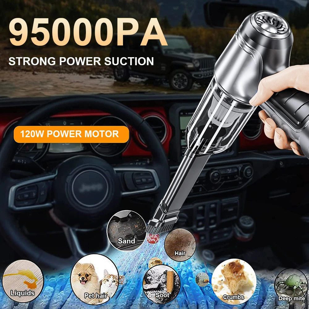 Wireless Portable Car Vacuum Cleaner 95000PA Strong Suction Handheld Mini Cleaner Image 3