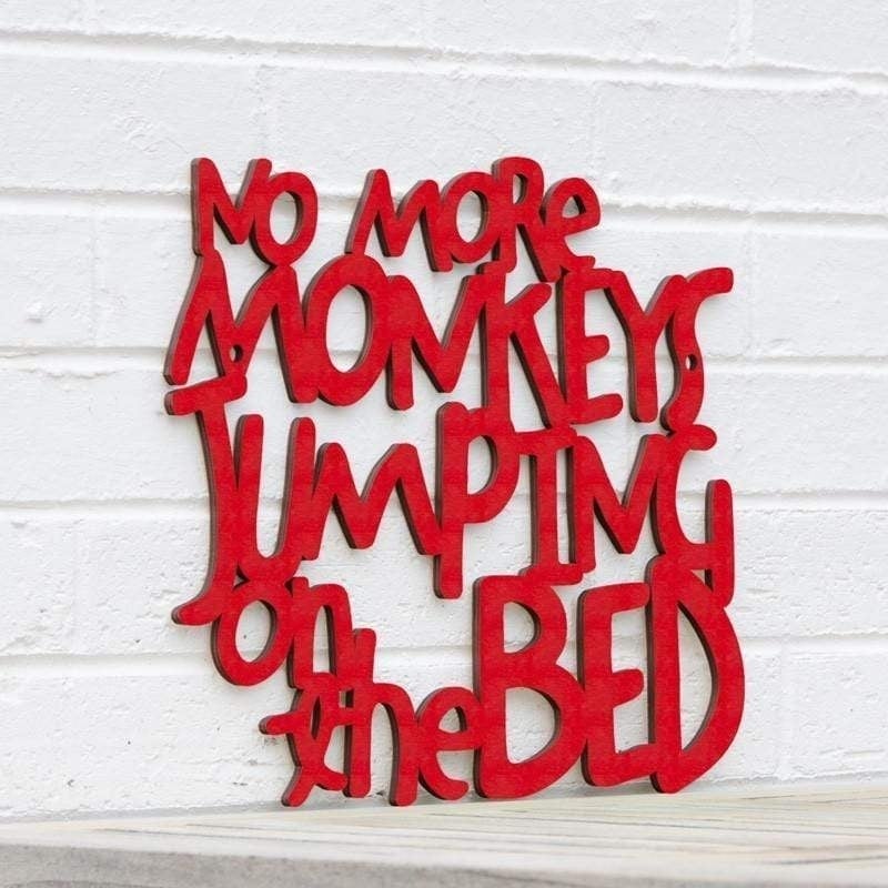 Spunky Fluff No More Monkeys Jumping on the Bed Decorative Wall Art 15 Colors Image 1