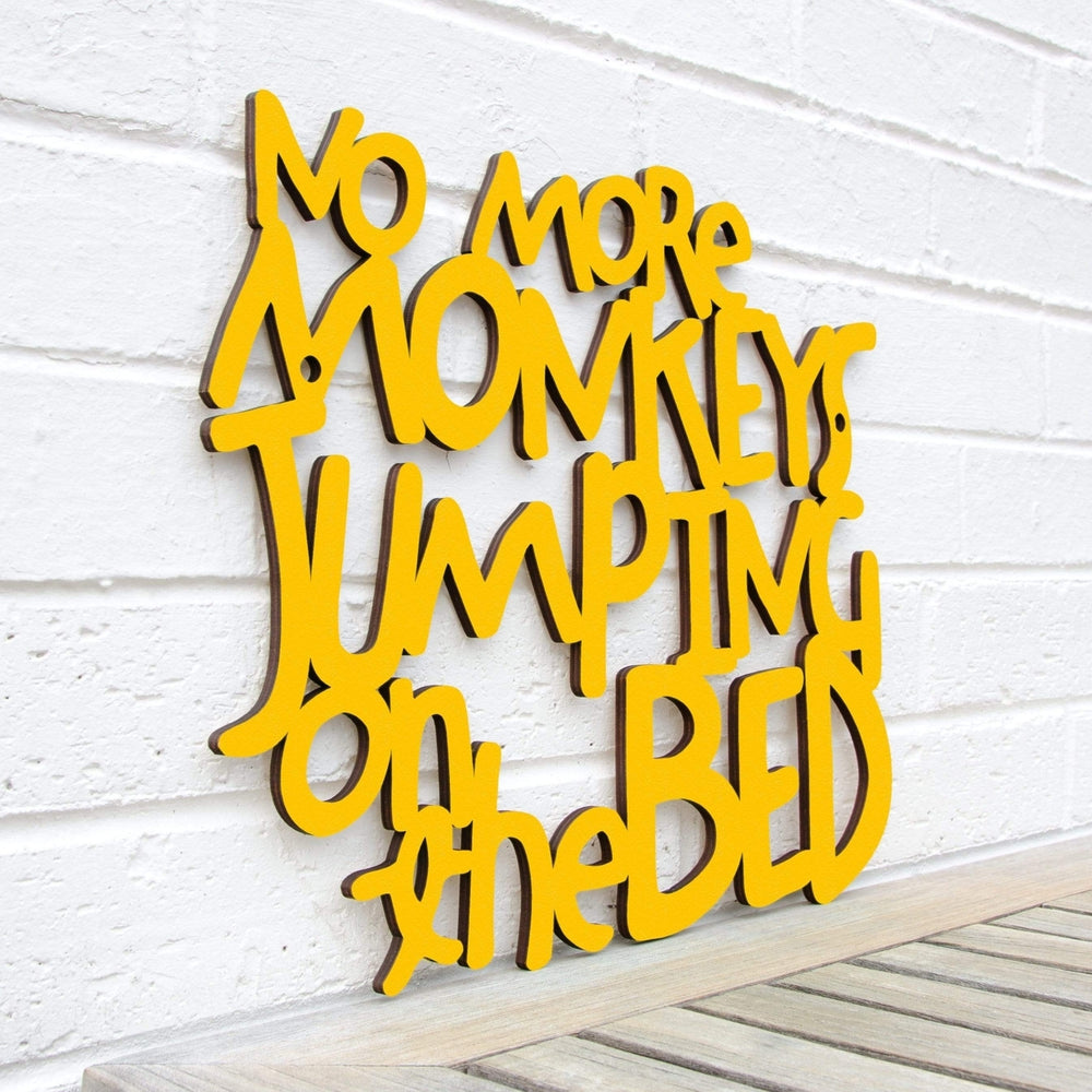 Spunky Fluff No More Monkeys Jumping on the Bed Decorative Wall Art 15 Colors Image 2