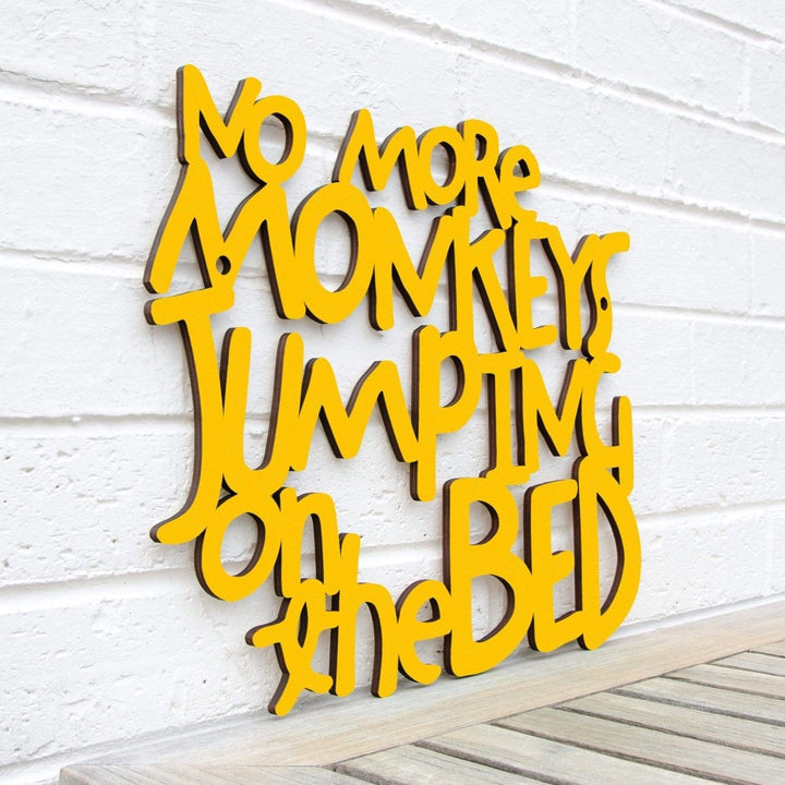 Spunky Fluff No More Monkeys Jumping on the Bed Decorative Wall Art 15 Colors Image 1