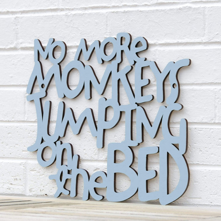 Spunky Fluff No More Monkeys Jumping on the Bed Decorative Wall Art 15 Colors Image 1